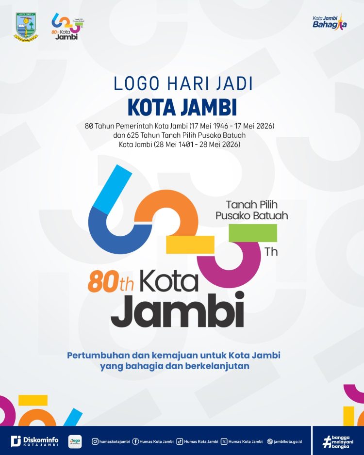 Dinas Komunikasi dan Informatika Kota Jambi Luncurkan Logo Hari Jadi ke-625 Tanah Pilih Pusako Betuah dan HUT ke-80 Pemkot Jambi