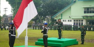 Kasrem 042/Gapu Pimpin Upacara Bendera 17-an, Tekankan disiplin dan Kepedulian terhadap Rakyat