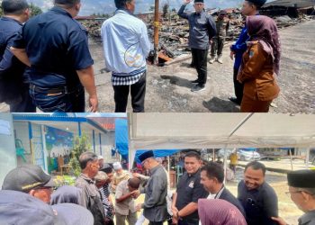 Anggota DPRD Tanjab Barat Tumirin Dampingi Syarif Fasha Berikan Bantuan Kebakaran di Teluk Nilau