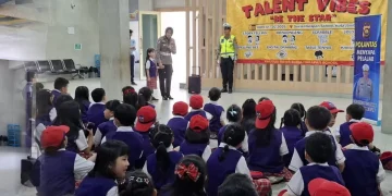 Polantas Sambangi Suria Harapan School, Tanamkan Disiplin Lalu Lintas Sejak Dini