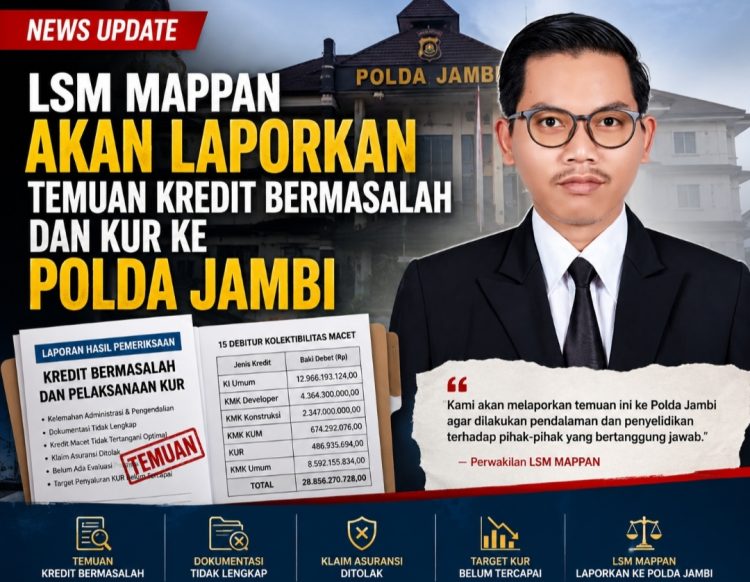 LSM MAPPAN Akan Laporkan Temuan Kredit Bermasalah dan KUR Bank 9 ke Polda Jambi