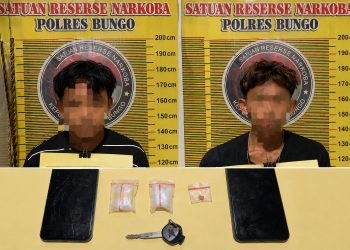Kasat Narkoba Bersama Tim Satresnarkoba Polres Bungo Kembali Berhasil Ringkus Dua Orang Terduga Pelaku Narkotika Di Tanah Sepenggal