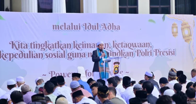Sholat Iduladha di Mapolda Jambi Berlangsung Khidmat, Polri Ajak Perkuat Kepedulian Sosial