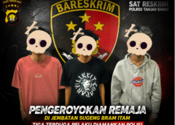 Polres Tanjabbar Amankan Tiga Terduga Pelaku Pengeroyokan Usai Tawuran Antar Pemuda