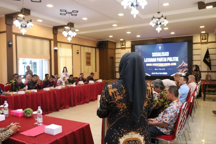 Gandeng Kesbangpol, Kanwil Kemenkum Jambi Sosialisasikan Layanan Partai Politik se-Provinsi Jambi