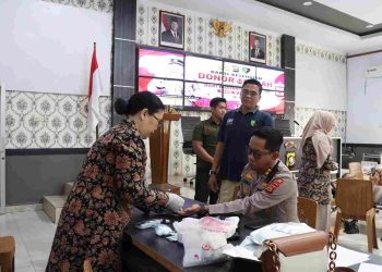 Peduli Kemanusiaan Polres Merangin Gelar Kegiatan Donor Darah.