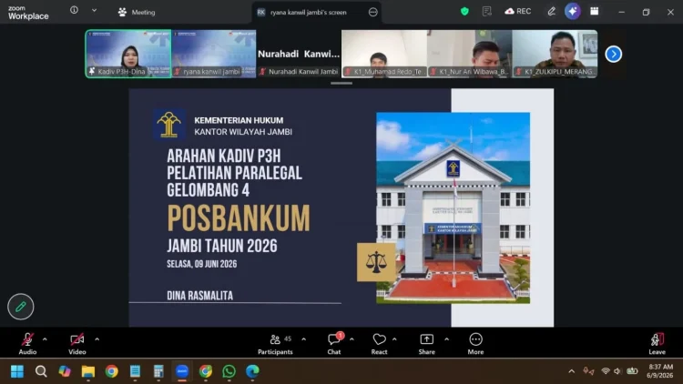 Kemenkum Jambi Gelar Pelatihan Paralegal 2026, Perkuat Akses Bantuan Hukum bagi Masyarakat