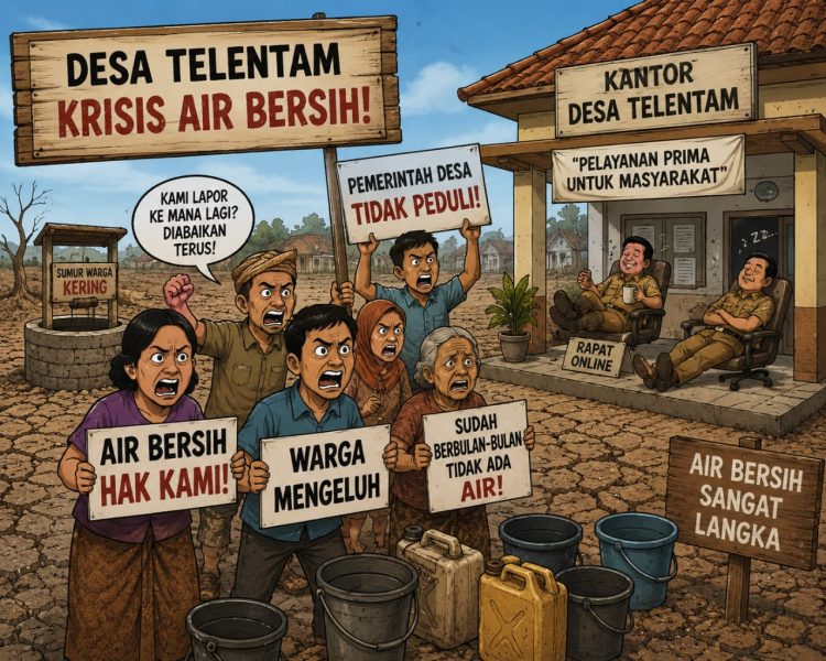 Ancaman Krisis Air Bersih Terjadi Di Desa Telentam, Masyarakat Mengaku Sudah Laporkan Ke Pejabat Desa, Namun Tidak Ada Tindakan.