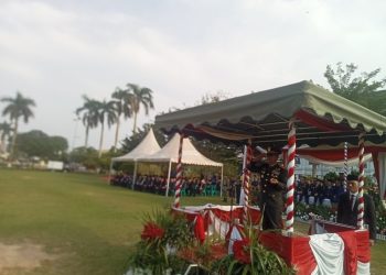Gubernur Jambi Dr.H.Alharis dan Wakil gubernur Jambi Drs.Abdullah Sani M.Pd Hadiri Upacara Peringatan Hari Lahir Pancasila Tahun 2026