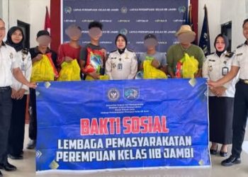 Lapas Perempuan Kelas IIB Jambi Salurkan Bantuan Sosial kepada Warga Sekitar