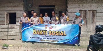 Sambut Hari Bhayangkara Ke-80, Polsek Mestong Salurkan Bantuan Sembako Untuk Warga Desa Ibru