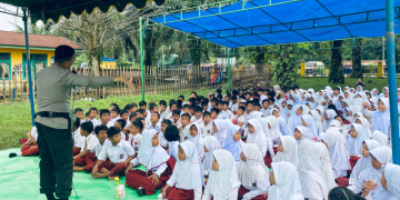 Satbinmas Polres Bungo Sosialisasikan Stop Bullying dan Tanamkan Disiplin Sejak Dini di SDN 88/II Sungai Mengkuang