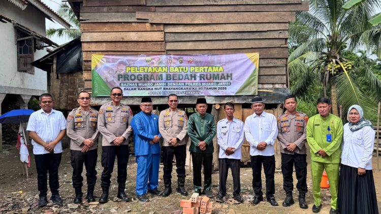 Polres Muaro Jambi dan Baznas Wujudkan Rumah Layak Huni untuk Warga Kurang Mampu