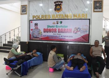 Sambut Hari Bhayangkara ke-80, Polres Batang Hari Donorkan 42 Kantong Darah untuk Kemanusiaan