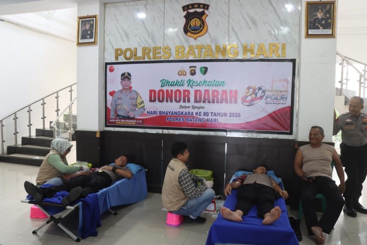 Sambut Hari Bhayangkara ke-80, Polres Batang Hari Donorkan 42 Kantong Darah untuk Kemanusiaan
