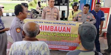 Polsek Tanah Sepenggal Lintas Intensifkan Pengawasan SPBU, Pastikan Distribusi BBM Bersubsidi Tepat Sasaran