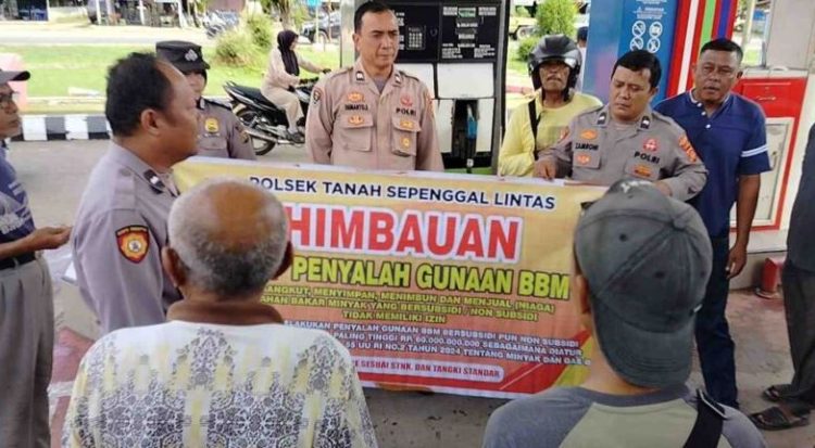 Polsek Tanah Sepenggal Lintas Intensifkan Pengawasan SPBU, Pastikan Distribusi BBM Bersubsidi Tepat Sasaran