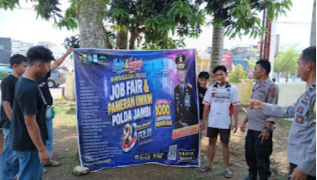 Polsek Rimbo Bujang Sosialisasikan Job Fair dan Bazar UMKM HUT Bhayangkara ke-80 kepada Masyarakat