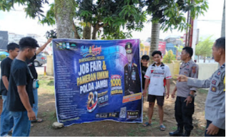 Polsek Rimbo Bujang Sosialisasikan Job Fair dan Bazar UMKM HUT Bhayangkara ke-80 kepada Masyarakat