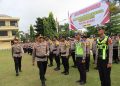 Kapolres Bungo Pimpin Apel Pergeseran Pasukan Pengamanan Pilrio Serentak 2026