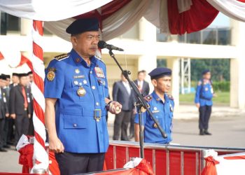 Gubernur Jambi Pimpin Upacara HUT Damkar, Satpol PP, dan Satlinmas