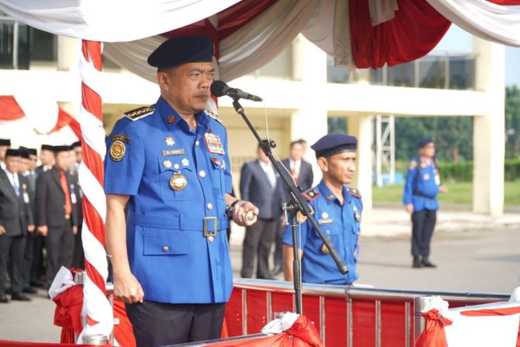 Gubernur Jambi Pimpin Upacara HUT Damkar, Satpol PP, dan Satlinmas