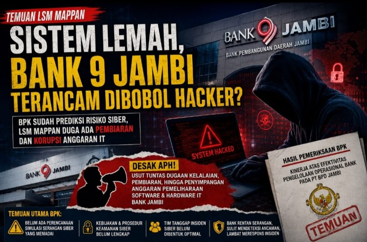 LSM MAPPAN Soroti Lemahnya Keamanan Siber Bank 9 Jambi, Desak APH Usut Dugaan Pembiaran hingga Korupsi Anggaran IT