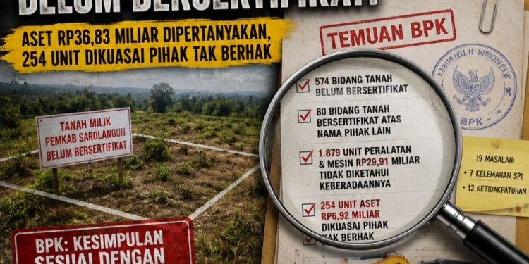 Hasil Audit Bongkar Carut-Marut Aset Pemkab Sarolangun: 574 Bidang Tanah Belum Bersertifikat, Aset Rp6,92 Miliar Dikuasai Pihak Tak Berhak