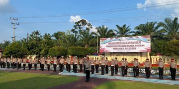Kapolres Sarolangun Pimpin Upacara Kenaikan Pangkat 42 Personel Periode 1 Juli 2026