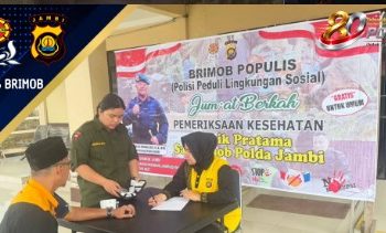 Jumat Berkah, Klinik Brimob Polda Jambi Berikan Layanan Kesehatan Gratis bagi Masyarakat