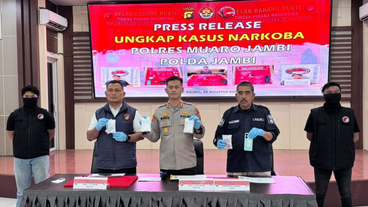 Polres Muaro Jambi Ungkap Dua Kasus Narkotika, Amankan 26,11 Gram Sabu