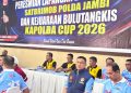 Wakapolres Muaro Jambi Kompol Aroni Chandra, S.H., M.H. Menghadiri Kegiatan Olahraga Bersama yang Dirangkaikan dengan Peresmian Lapangan Bulutangkis