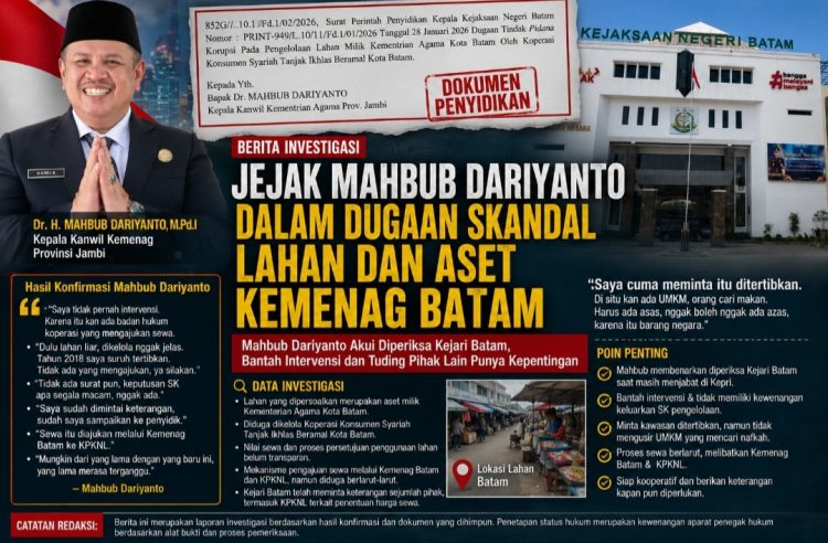 Jejak Mahbub Dariyanto dalam Dugaan Skandal Korupsi Lahan dan Aset Kemenag Batam