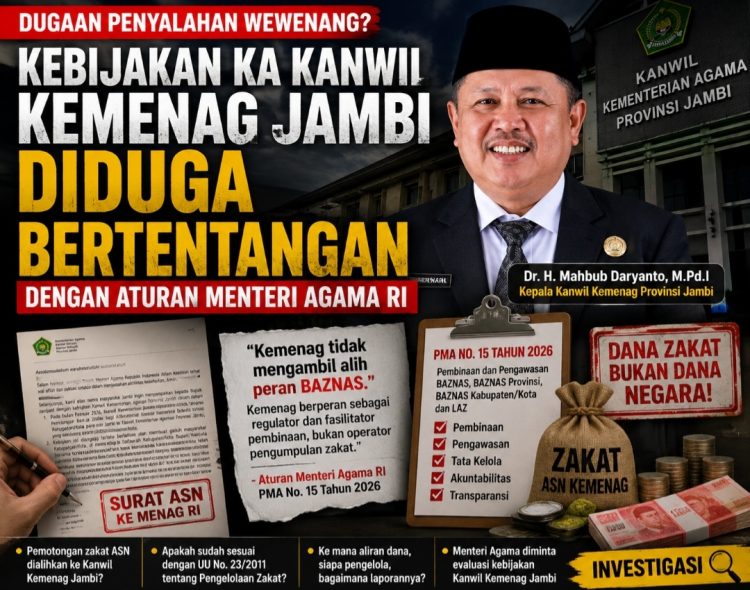 Dana Zakat ASN Kemenag Jambi Dipersoalkan: Surat Internal Mengarah ke Menag, Ada Apa?