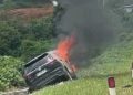 Tabrakan Mobil dengan Motor di Bungo, Mobil Terbakar, Dua Orang Tewas