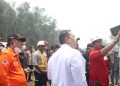 Wagub Sani Dampingi Wamen LH Tinjau Penanganan Karhutla di Desa Parit Culum Tanjab Timur