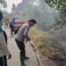 Polri Bersama Damkar Padamkan Kebakaran Lahan di Desa Lubuk Ruso batanghari