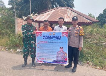 Cegah Karhutla, Bhabinkamtibmas Edukasi Warga Desa Terjun Gajah Kabupaten Tanjab Barat