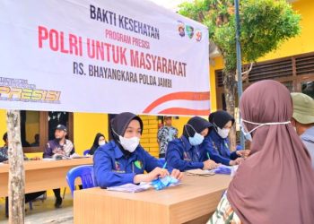 Bakti Kesehatan Presisi Polri, Polda Jambi Hadirkan Layanan Kesehatan Gratis bagi Warga Kasang Pudak