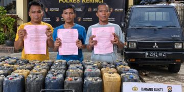 Satreskrim Polres Kerinci Ungkap Kasus Penyalahgunaan BBM Subsidi, 3 Tersangka dan 70 Jerigen Solar Diamankan