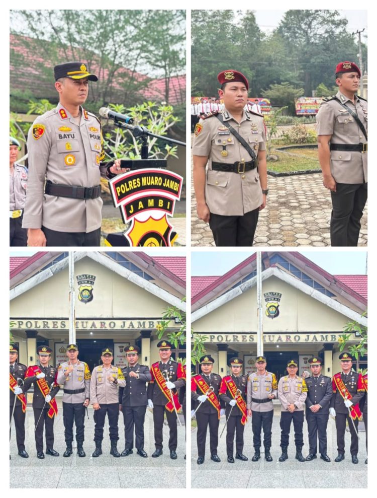 Kapolres Muaro Jambi Pimpin Sertijab dan Upacara Purna Bakti