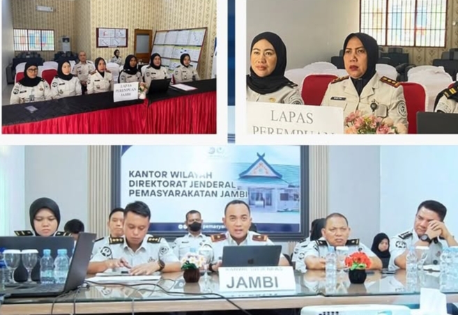 Lapas Perempuan Kelas IIB Jambi Ikuti Rapat Pembahasan dan Penguatan Pelaksanaan Tugas dan Fungsi dalam Rangka Percepatan Penuntasan Tata Kelola Pelayanan Publik Serta Kesiapan Implementasi KUHP dan KUHAP