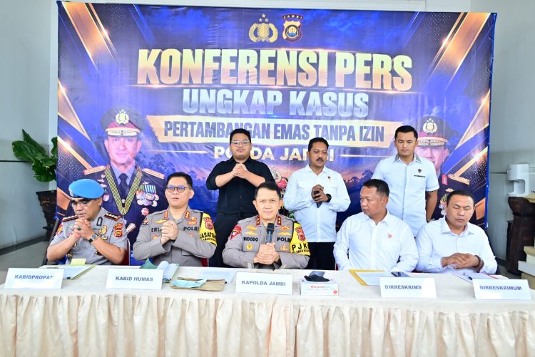 Polda Jambi Gelar Konferensi Pers, Ungkap 32 Kasus PETI Sepanjang Januari–Oktober 2026