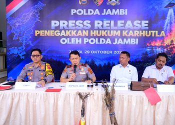 Polda Jambi Ungkap 19 Kasus Karhutla, 16 Tersangka dan 112 Hektare Lebih Lahan Terbakar