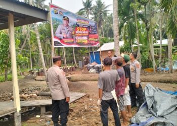 Cegah Karhutla, Satbinmas Polres Tanjab Barat Sampaikan Imbauan kepada Warga