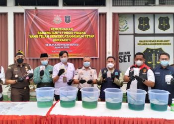 Polres Bungo Hadiri Pemusnahan Barang Bukti Narkotika, 1.136 Gram Sabu Dimusnahkan