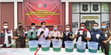 Polres Bungo Hadiri Pemusnahan Barang Bukti Narkotika, 1.136 Gram Sabu Dimusnahkan
