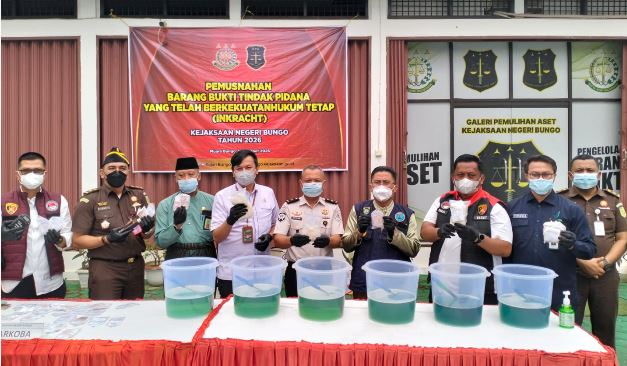 Polres Bungo Hadiri Pemusnahan Barang Bukti Narkotika, 1.136 Gram Sabu Dimusnahkan