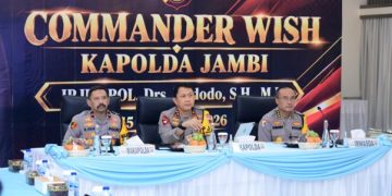 Kapolda Jambi Sampaikan Commander Wish, Tekankan Pelayanan Publik dan Penegakan Hukum Berkeadilan