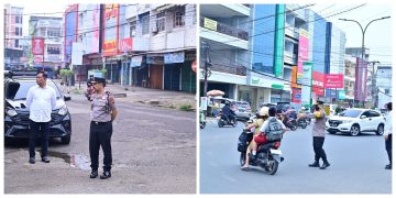 Wujudkan Polisi Bersama Masyarakat, Wakapolda Jambi dan PJU Polda Jambi Laksanakan Gatur Lalu Lintas